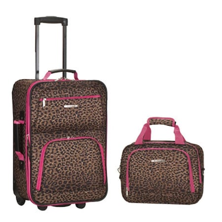 Rockland 2 PC MAGENTALEOPARD LUGGAGE SET - MAGENTALEOPARD F102-MAGENTALEOPARD